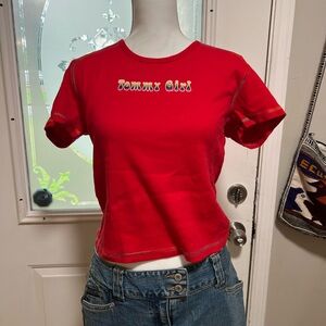 Vintage Tommy Hilfiger Red Short Sleeve Logo Tee